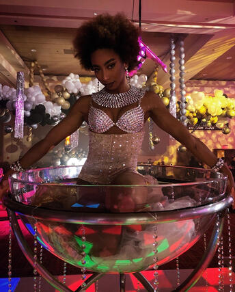 Rhinestone Champagne Glass