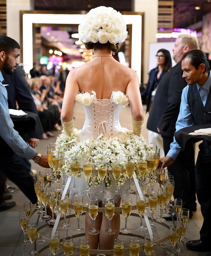 Acrobat in Bubble Sphere on Pool